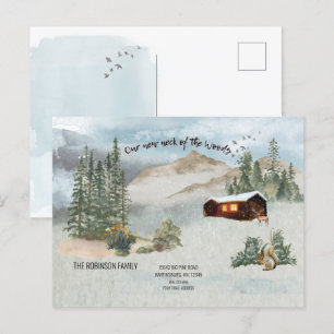 Our New Neck Of the Woods Deer Moving Announcement Postcard