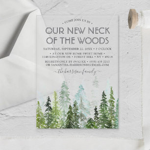 Our New Neck Of The Woods   Housewarming Party Acrylic Invitations