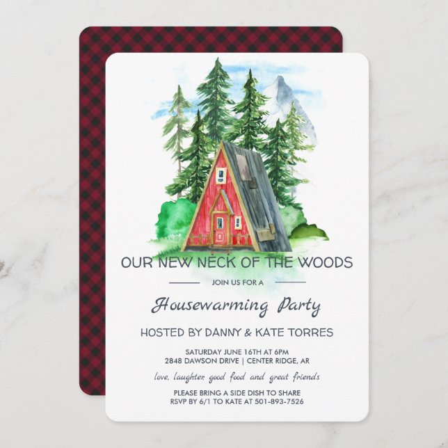 Our New Neck of the Woods Housewarming Party Invitation (Front/Back)