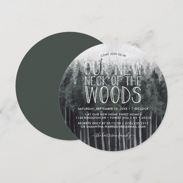Our New Neck Of The Woods | Housewarming Party Invitation (Front/Back)