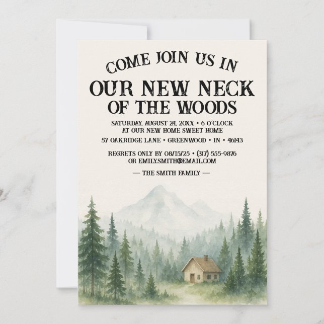 Our New Neck Of The Woods | Housewarming Party Invitation (Front)