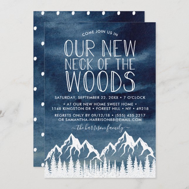 Our New Neck Of The Woods | Housewarming Party Invitation (Front/Back)