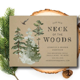 Our New Neck of the Woods   Moving Announcement Po Postcard