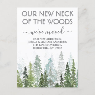 Our New Neck Of The Woods New Home Moving Announcement Postcard