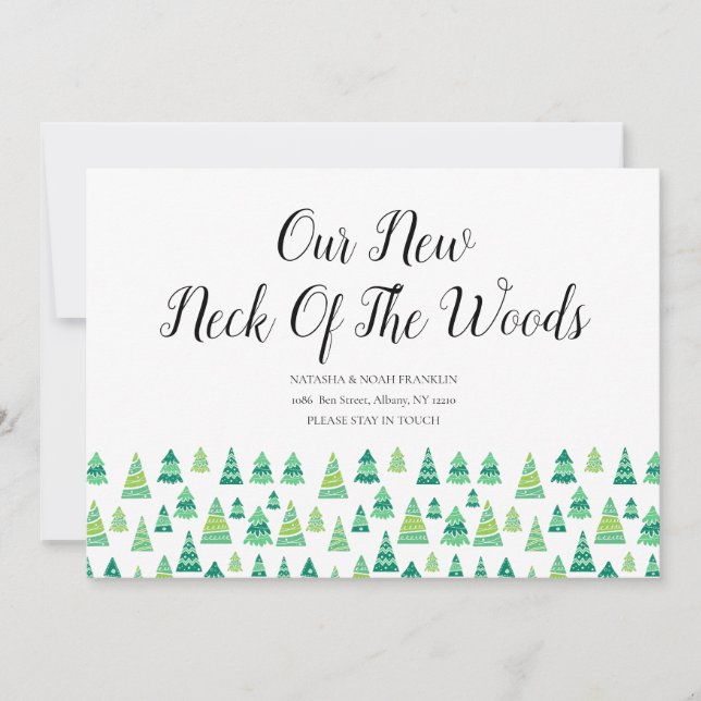 Our New Neck Of The Woods Trees New Home Address (Front)