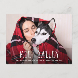 Our New Pet Dog Simple Photo Announcement