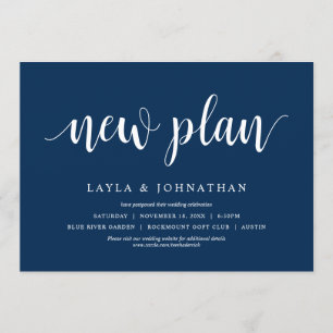 Our New plan Wedding Change the date Invitation