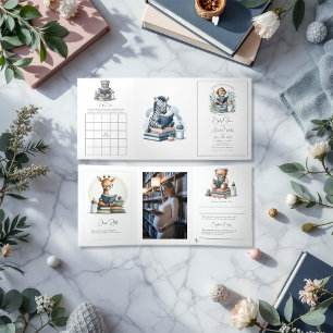 Our Next Chapter Baby Shower Photo Tri-Fold Invitation