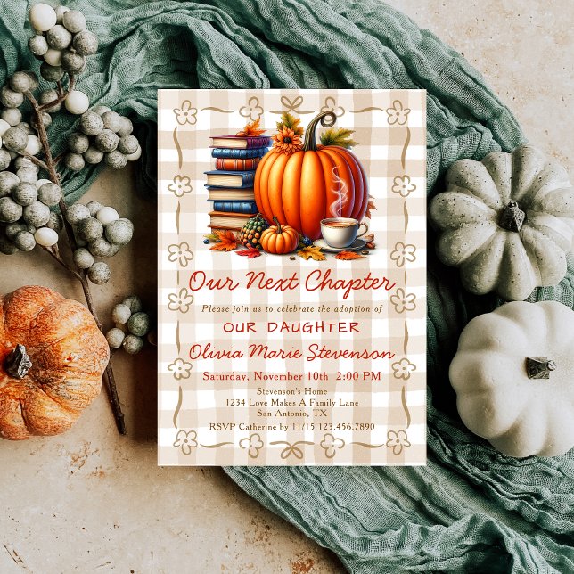 Our Next Chapter Fall Themed Adoption Day Party Invitation (Creator Uploaded)