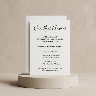 Our Next Chapter Simple Script Wedding Invitation