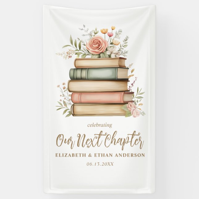 Our Next Chapter Storybook Baby Shower Party Banner (Vertical)