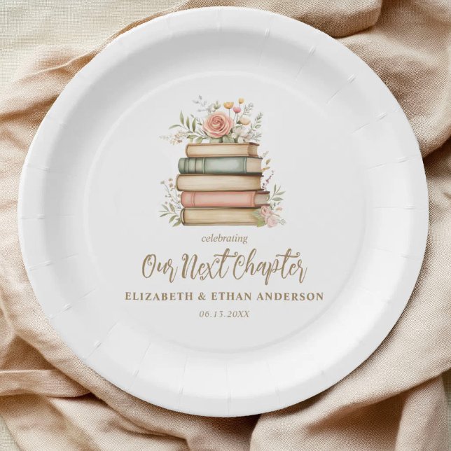 Our Next Chapter Storybook Baby Shower Party Paper Plate (Our Next Chapter baby shower paper plate)