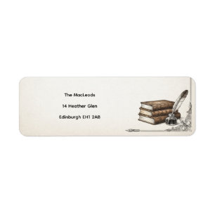 Our Next Chapter Vintage Literary Books Return Address Label