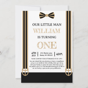 Our Notorious Little Man First Birthday Party Invitation