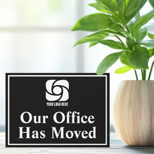 Our Office Has Moved Black White Business Logo Announcement