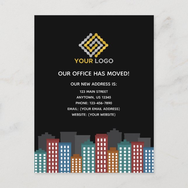 Our Office Has Moved Change Of Address Business Postcard (Front)