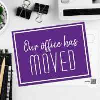 Our Office Has Moved Purple White Business Moving