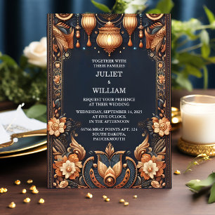 Our Palace Hindi Henna Mehndi Indian Style Wedding Invitation