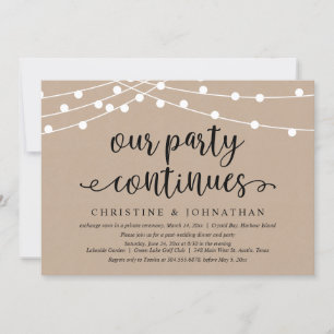 Our Party Continues, Wedding Elopement  Invitation