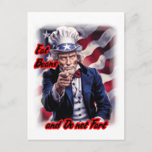 Our Patriotic Uncle Sam gives good advice on a Holiday Postcard