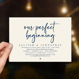Our Perfect Beginning, Wedding Elopement Party Invitation