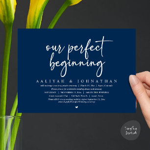 Our Perfect Beginning, Wedding Elopement Party Invitation