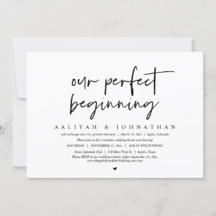 Our Perfect Beginning, Wedding Elopement Party Invitation