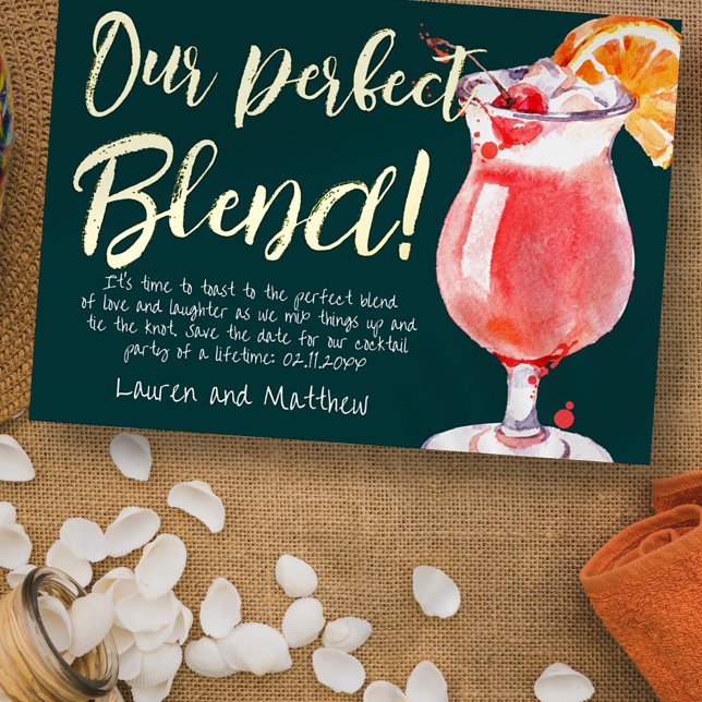Our Perfect Blend Funny Cocktail Save the Date (Creator Uploaded)