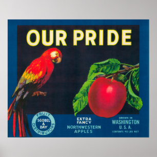 Our Pride Apple Label - Washington State Poster