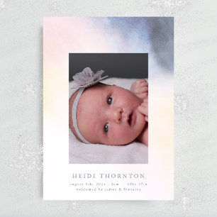 our rainbow baby border photo baby birth announcement