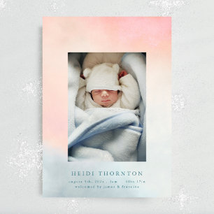 our rainbow baby border photo baby birth announcement