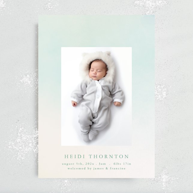 our rainbow baby border photo baby birth announcement (Creator Uploaded)