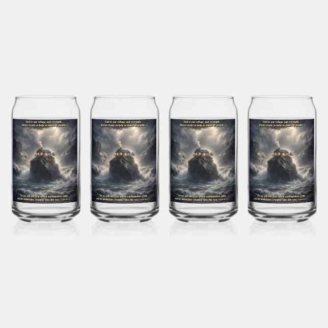 Our refuge & strength can glass (Back)