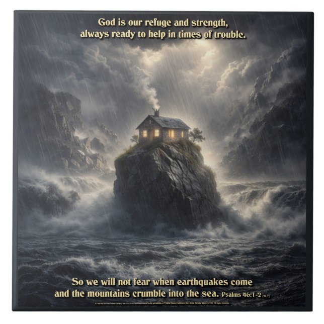 Our refuge & strength ceramic tile (Front)