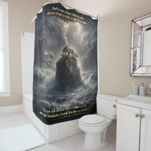 Our refuge & strength shower curtain