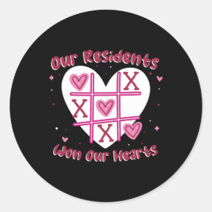 Our Residents Won Our Hearts Valentine Cute Heart Classic Round Sticker