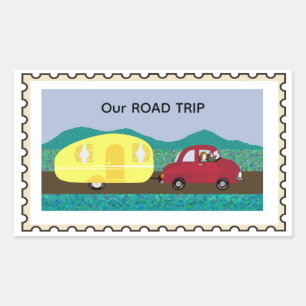 Our Road Trip Fake stamp Rectangular Sticker