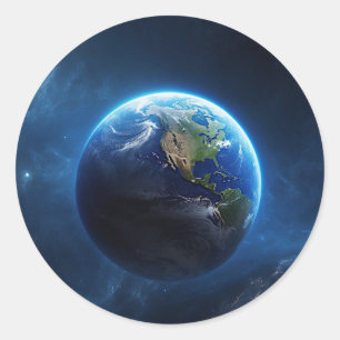 Our Sapphire Home in Space Classic Round Sticker