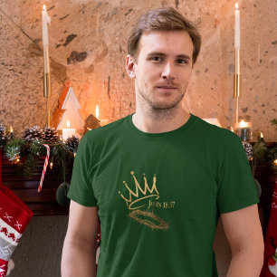 OUR SAVIOR KING Christian Men's Green Christmas T-Shirt