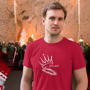 OUR SAVIOR KING Christian Men's Red Christmas T-Shirt