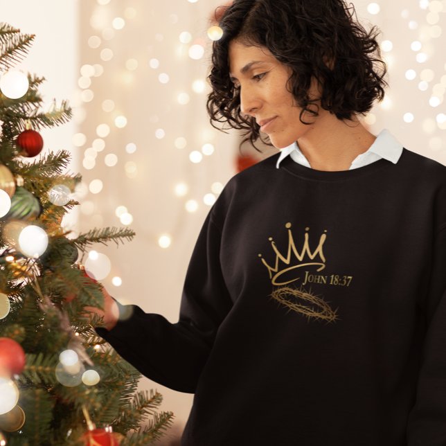 OUR SAVIOR KING Christian Women's Black Christmas Sweatshirt (Creator Uploaded)