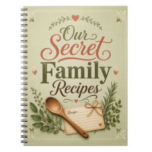 Our Secret Family Recipes Vintage Cookbook Notebook