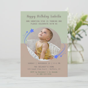 Our Shooting Star is Turning One Birthday  Invitation
