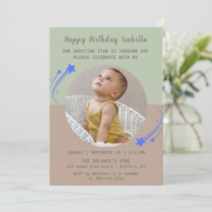 Our Shooting Star is Turning One Birthday  Invitation