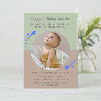 Our Shooting Star is Turning One Birthday  Invitation