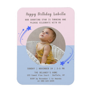 Our Shooting Star is Turning One Birthday  Magnet