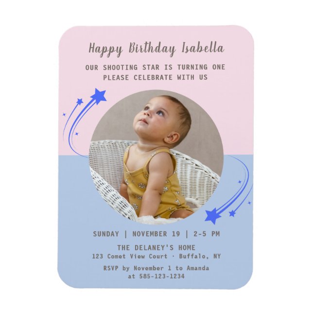 Our Shooting Star is Turning One Birthday  Magnet (Vertical)