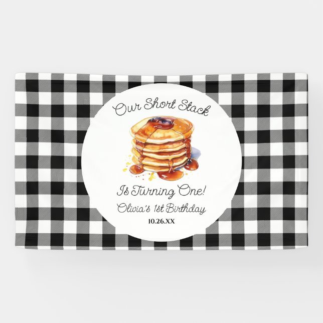Our Short Stack Pancakes Breakfast Birthday Party Banner (Horizontal)