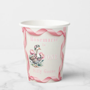 Our Silly Goose is Turn One Birthday  Paper Cups