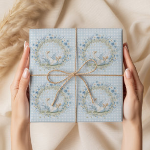 Our Silly Little Goose Blue 1st Birthday Boy Wrapping Paper